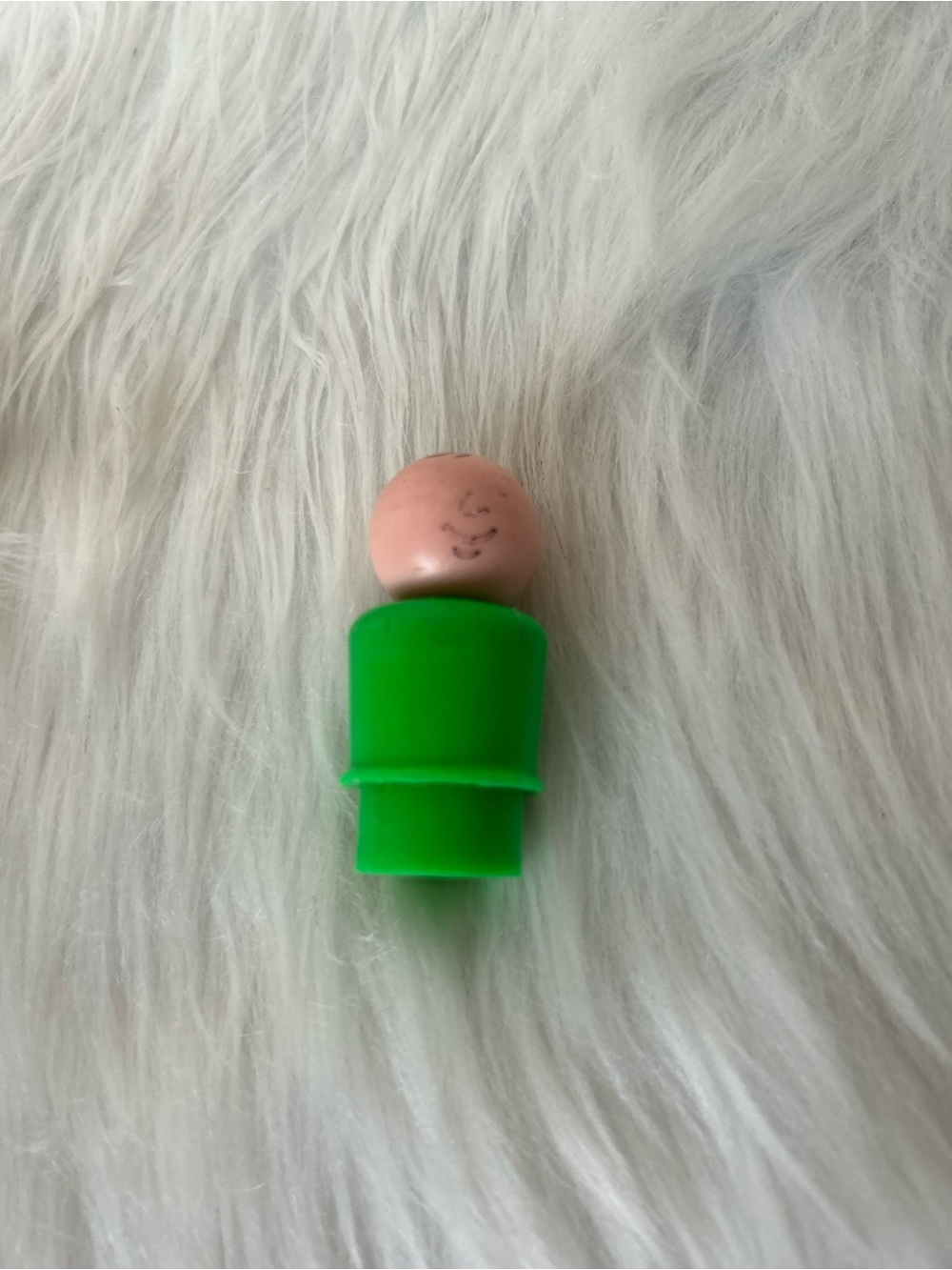 Retro Fisher Price Little People Green Figurine